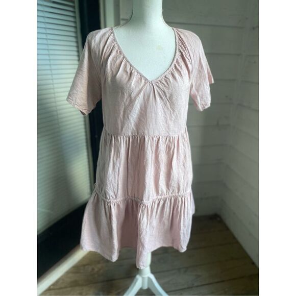 Madewell Linen Blend Lorelei Mini Dress Pale Pink Size S - Picture 11 of 16